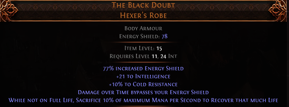Hexer Robe Unique Buy RISE OF THE ABYSSAL The Black in PATH OF EXILE 2 Items - Offer ...