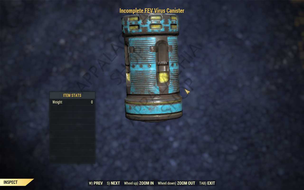 Ffe Virus Fallout Buy Incomplete FEV Virus Canister in FALLOUT 76 Items - Offer #2610761723
