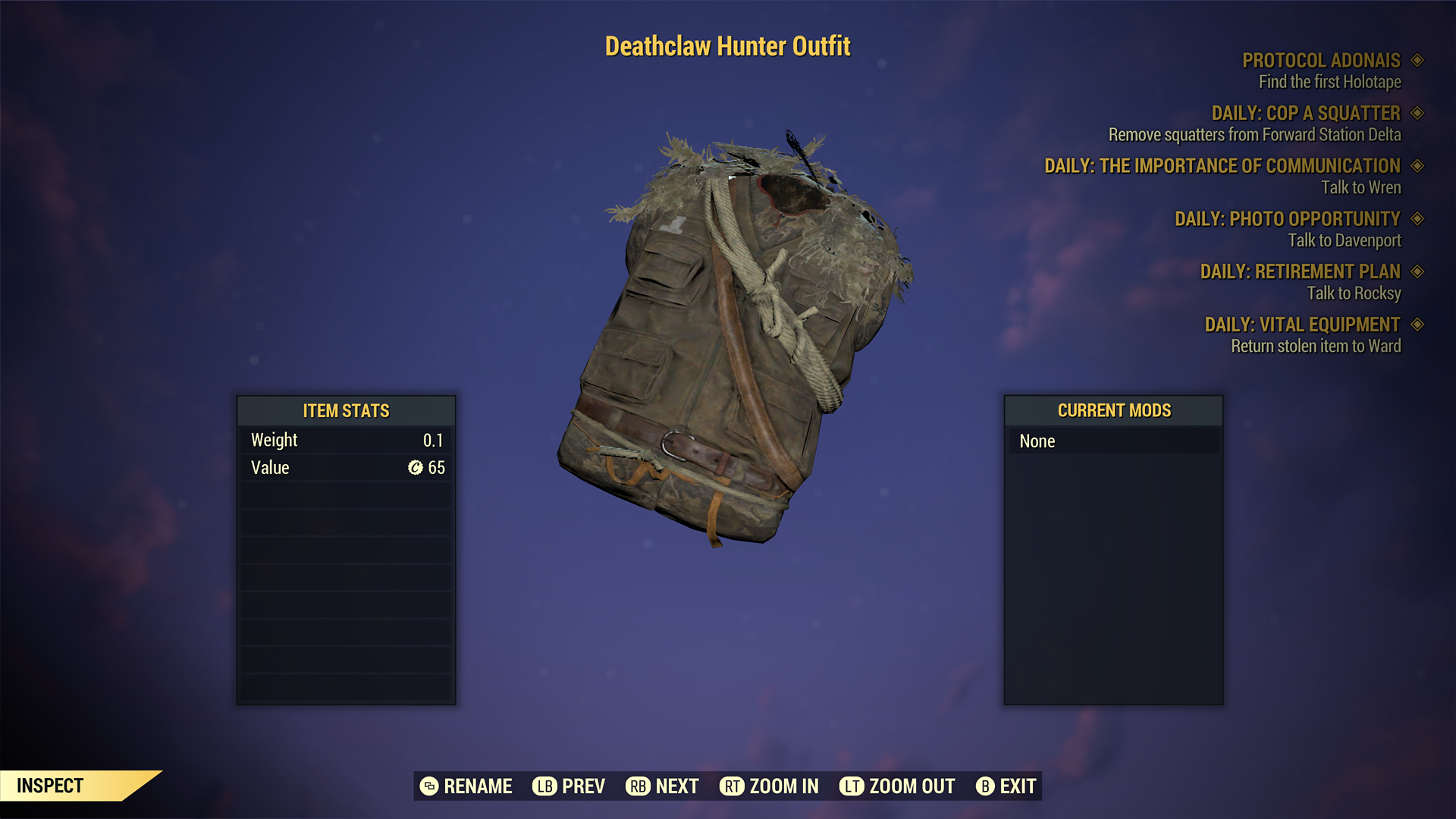 Buy [XBOX] Deathclaw Hunter Outfit in FALLOUT 76 Items - Offer #2421614358