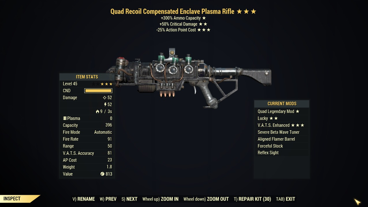 Buy [PC] Quad Enclave Plasma Rifle in FALLOUT 76 Items - Offer #251235841