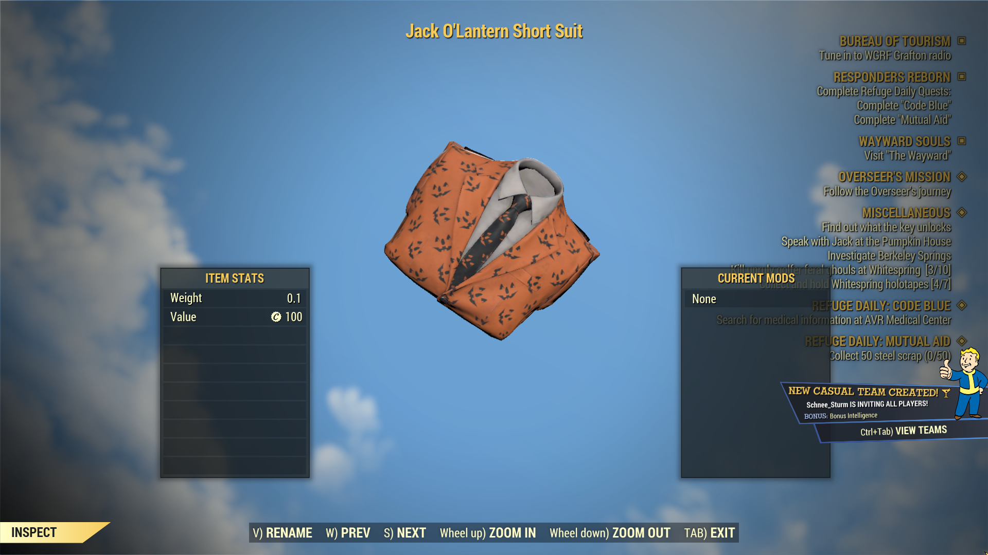 Buy Jack o Lantern Pant Suit + Sho in FALLOUT 76 Items Offer 247523640