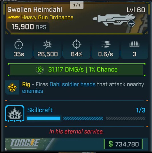 Buy [60 lvl] Swollen Heimdahl | He in BORDERLANDS 4 Items - Offer ...