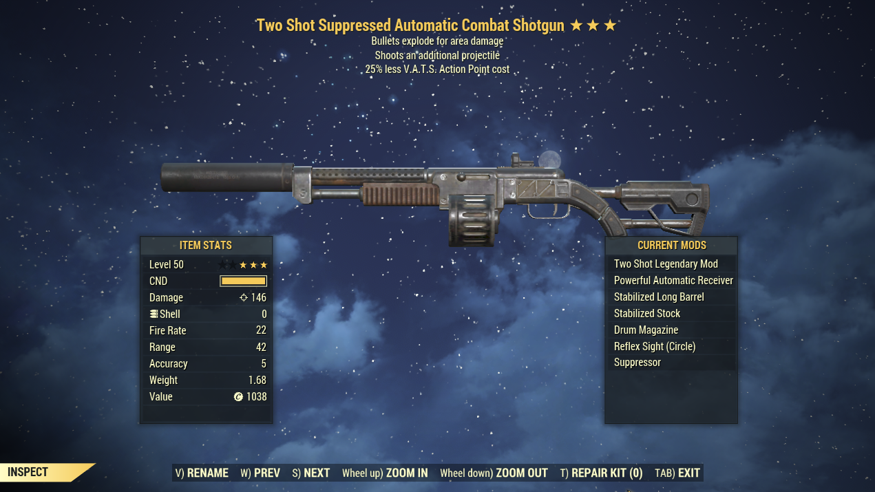 Buy Two Shot Explosive Combat Shot In Fallout 76 Items - Offer #2311279693