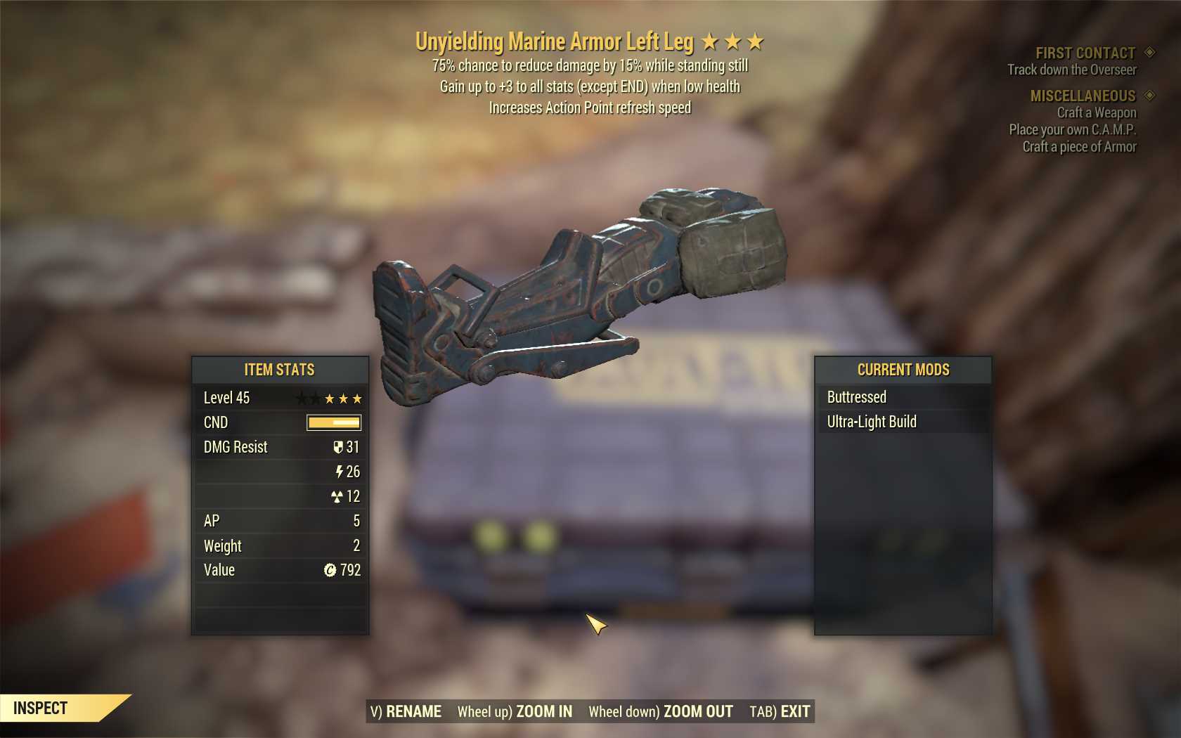 Buy [UNY AP SENT]Unyielding Sentin in FALLOUT 76 Items - Offer #2628463600