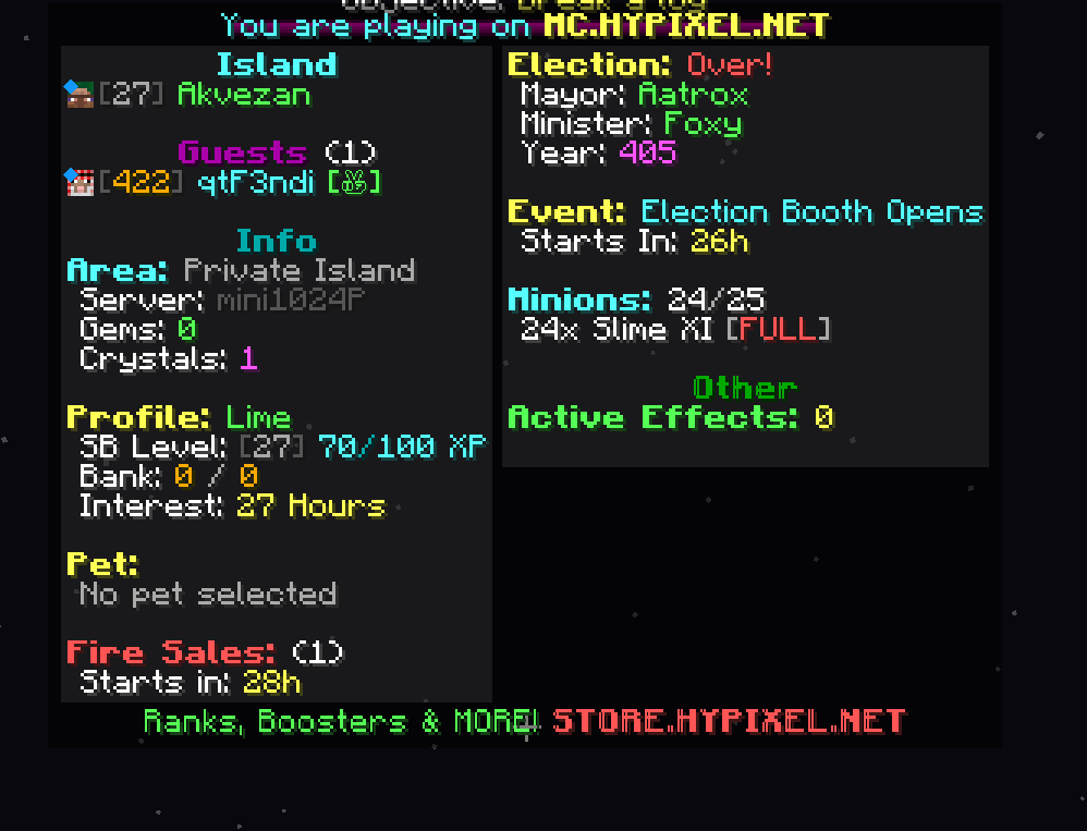 Buy Kyynet's Skyblock Profile | 25 in MINECRAFT: HYPIXEL Profiles ...