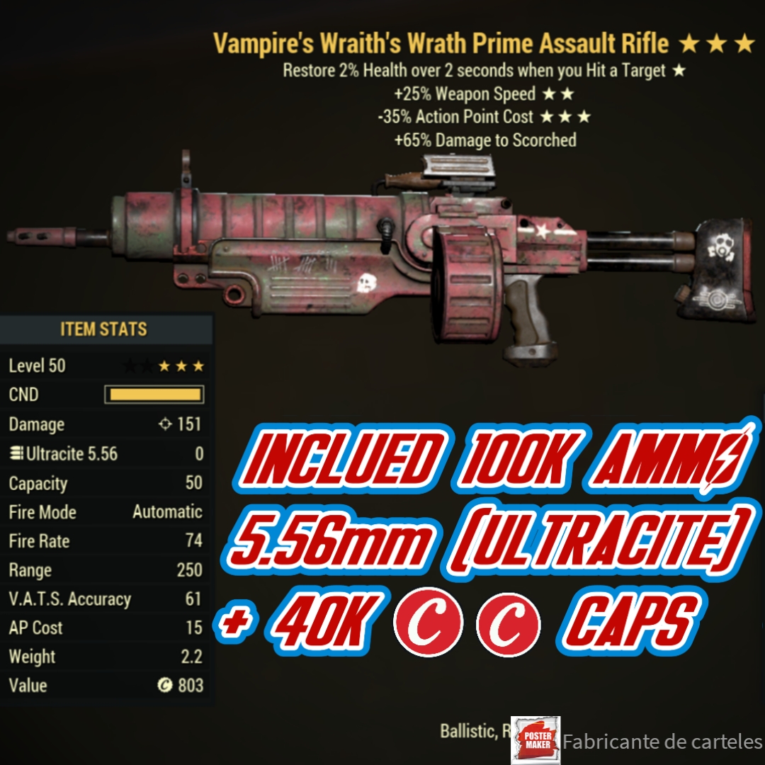 Vampire Rifle Buy Vampire's Assault Rifle ( V253 in FALLOUT 76 Items - Offer #26962237