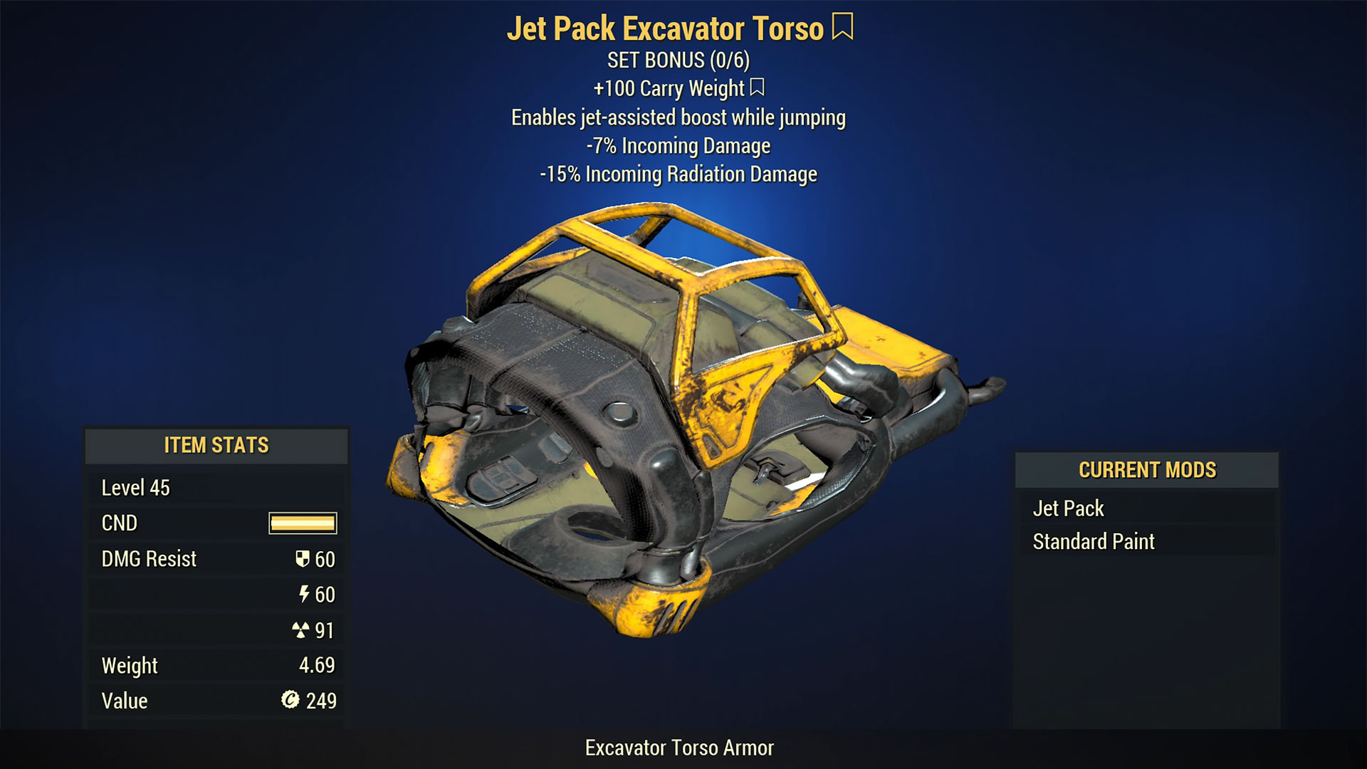 Buy [PS] Jet Pack Excavator Torso in FALLOUT 76 Items - Offer #2629035986