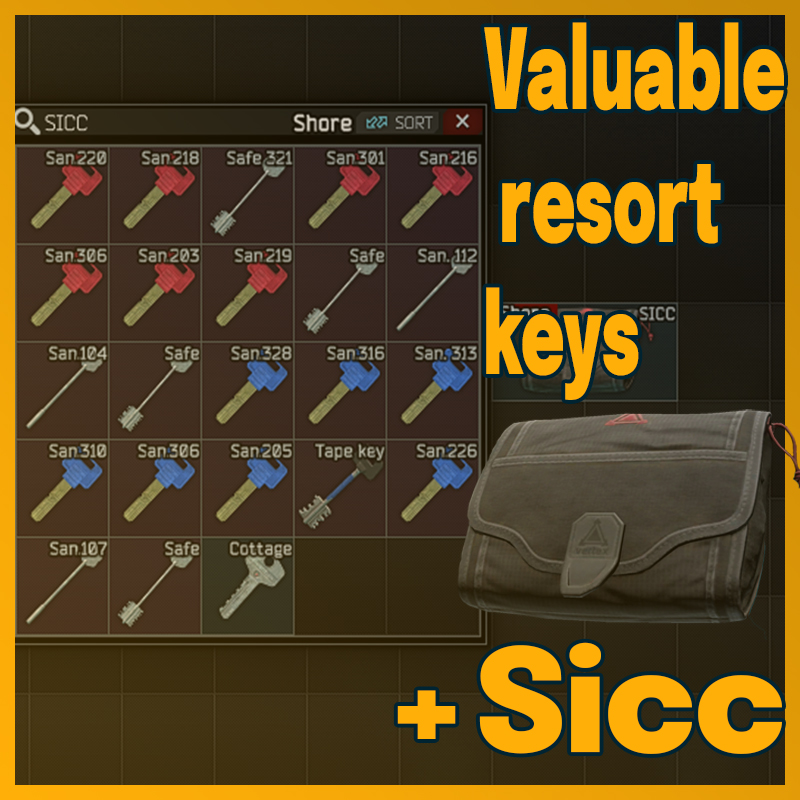 [ S I C C ] Best Shoreline ( Resort ) Keys Set + Small SICC Case + Tape