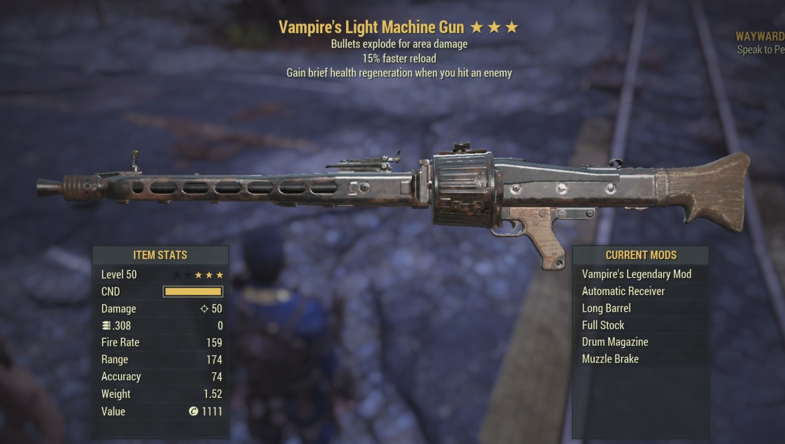 Buy Vampire's Explosive Light Mach in FALLOUT 76 Items - Offer #2418418895