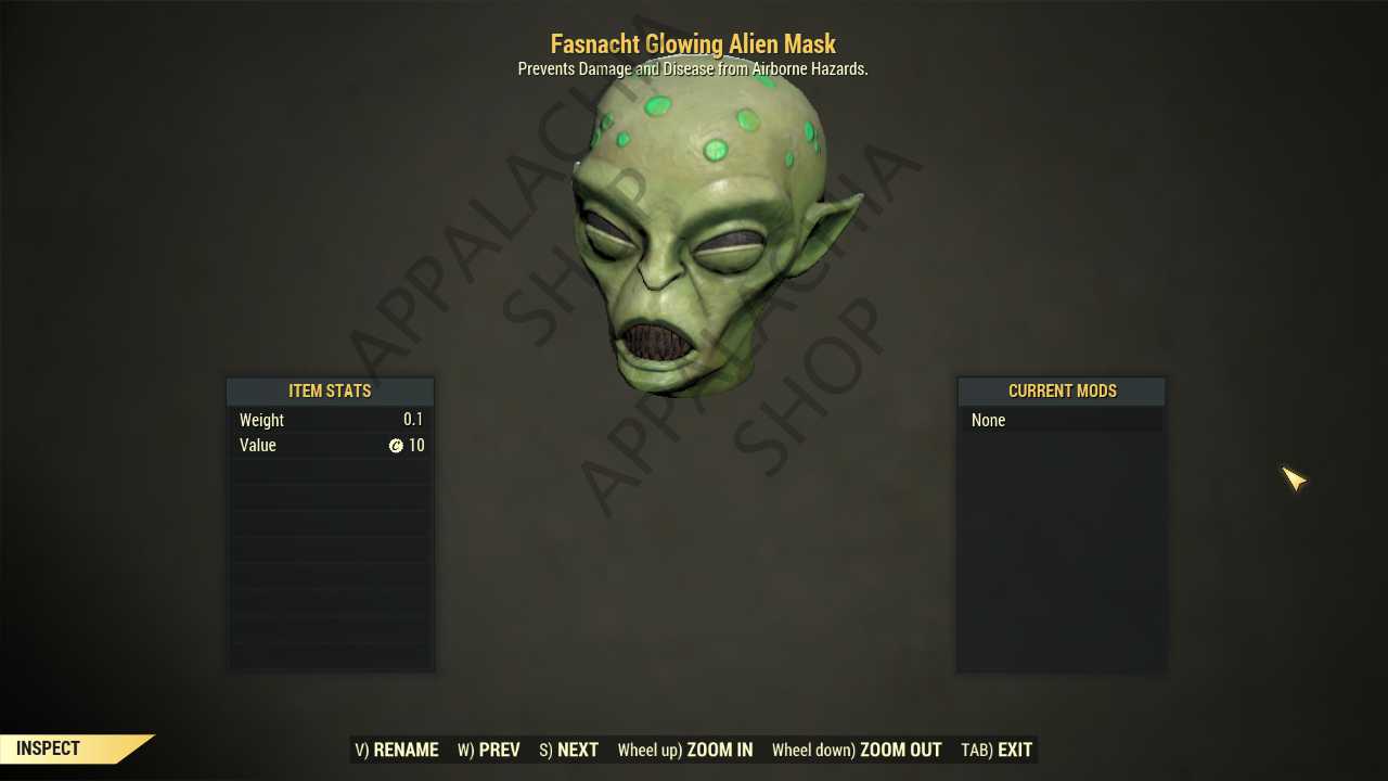 Buy Fasnacht Glowing Alien Mask [F in FALLOUT 76 Items - Offer #2629159317