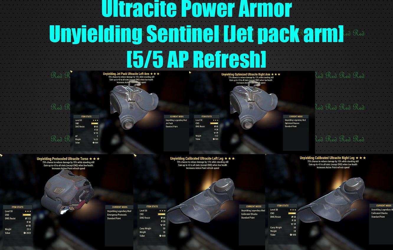 Unyielding Sentinel Ultracite Power Armor[5/5 AP Refresh] [Jetpack Arm ...