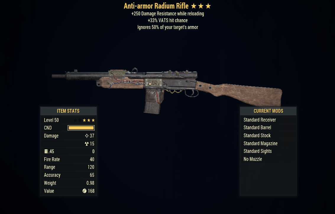 Buy [PC] Anti-armor Radium Rifle ( in FALLOUT 76 Items - Offer #2427995469