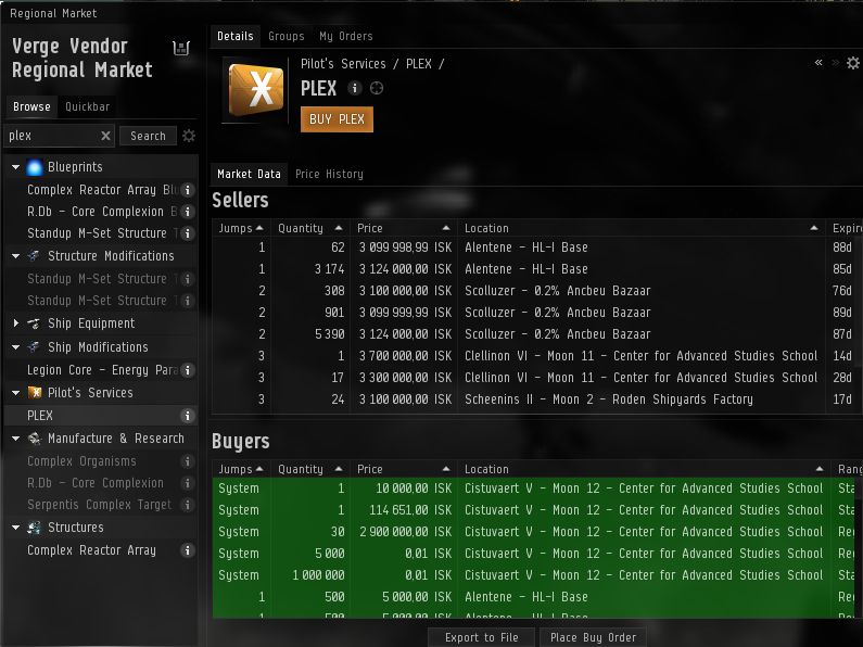 EVE Online Marketplace - Buy Sell Trade ISK, PLEX , Skill Injectors